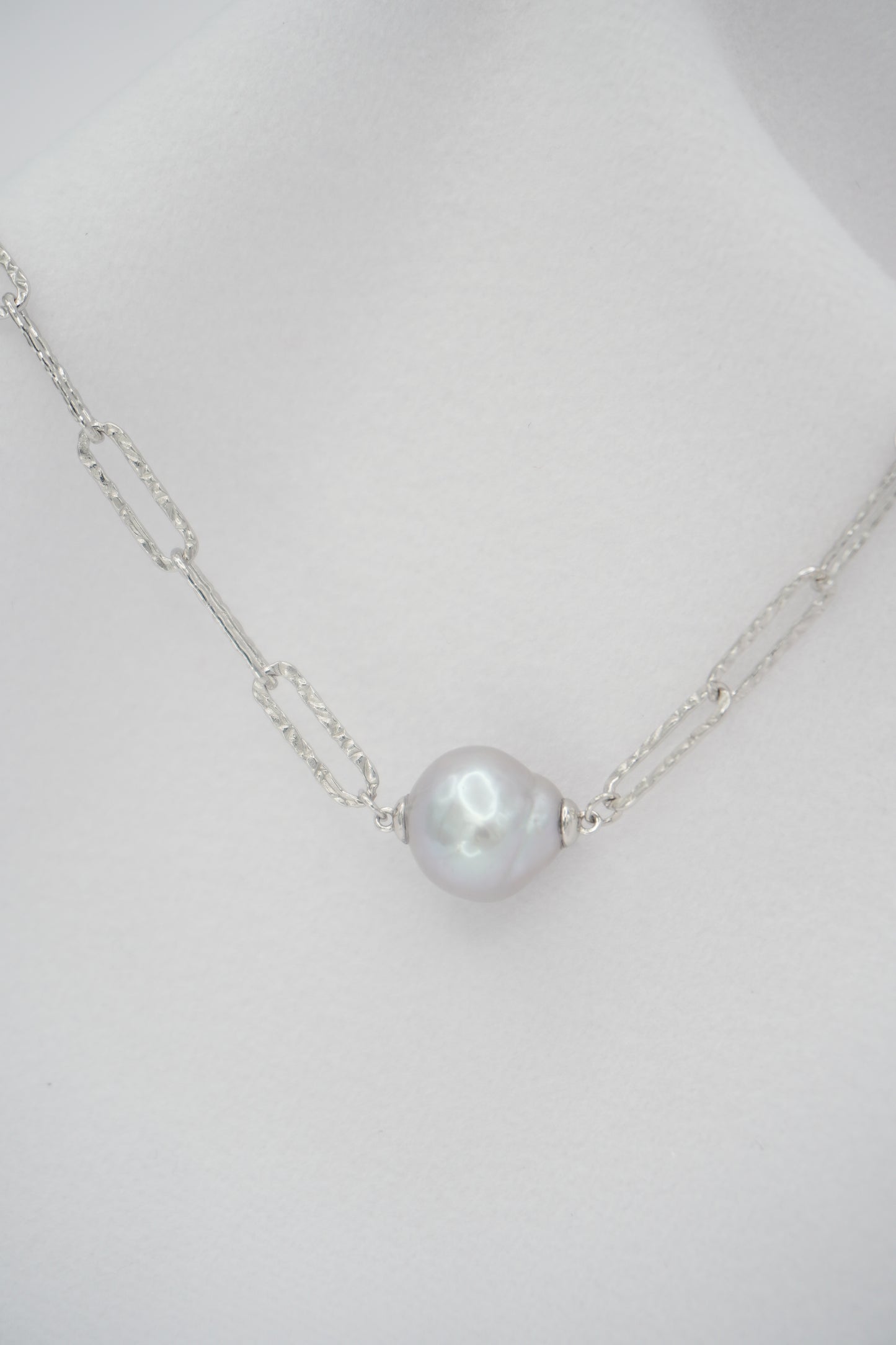 Round Baroque Pearl Chain Necklace