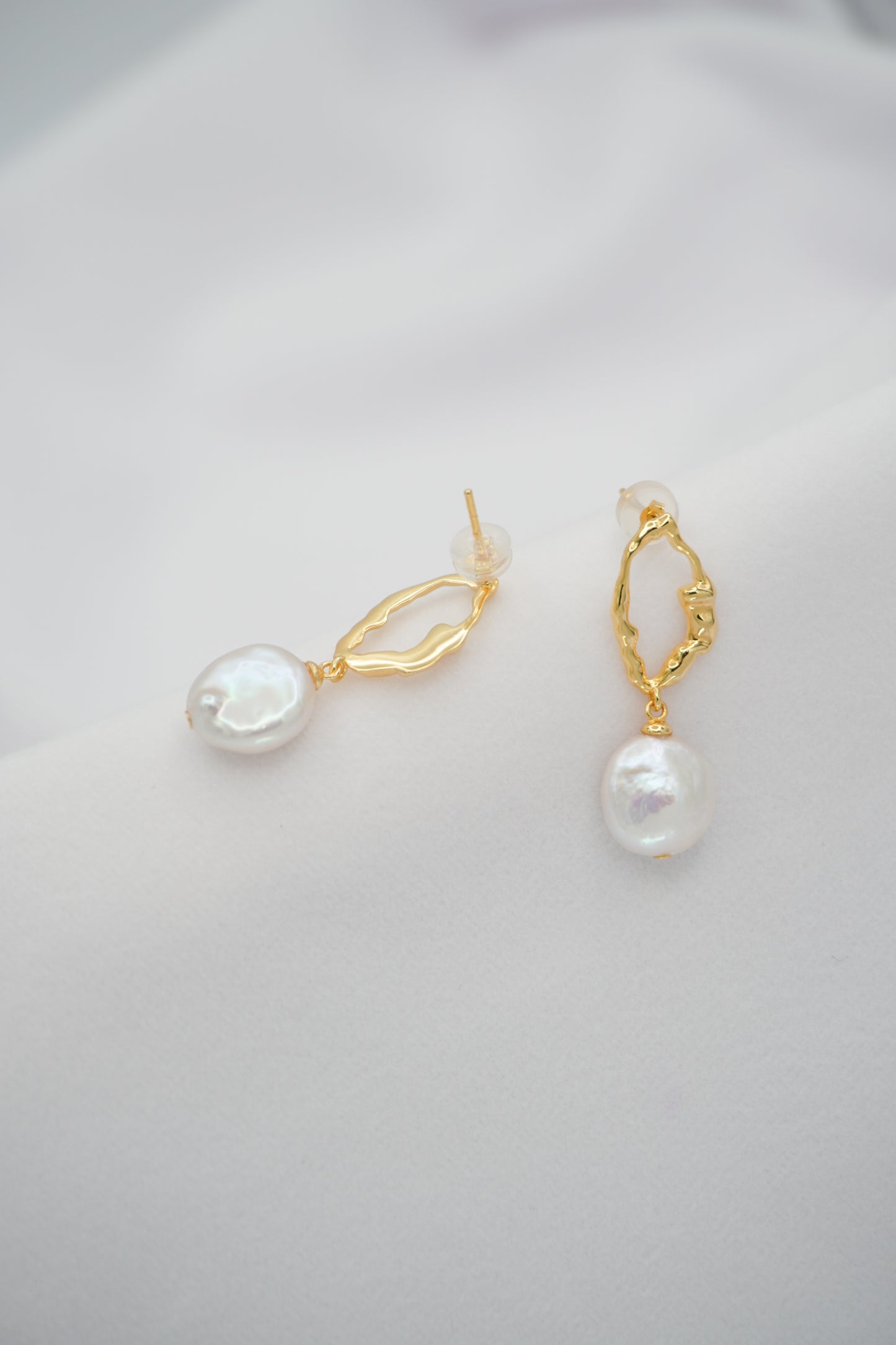 Baroque Pearl Drop Stud Earrings