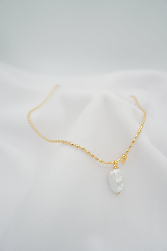 Baroque Pearl Bead Chain Pendant Necklace