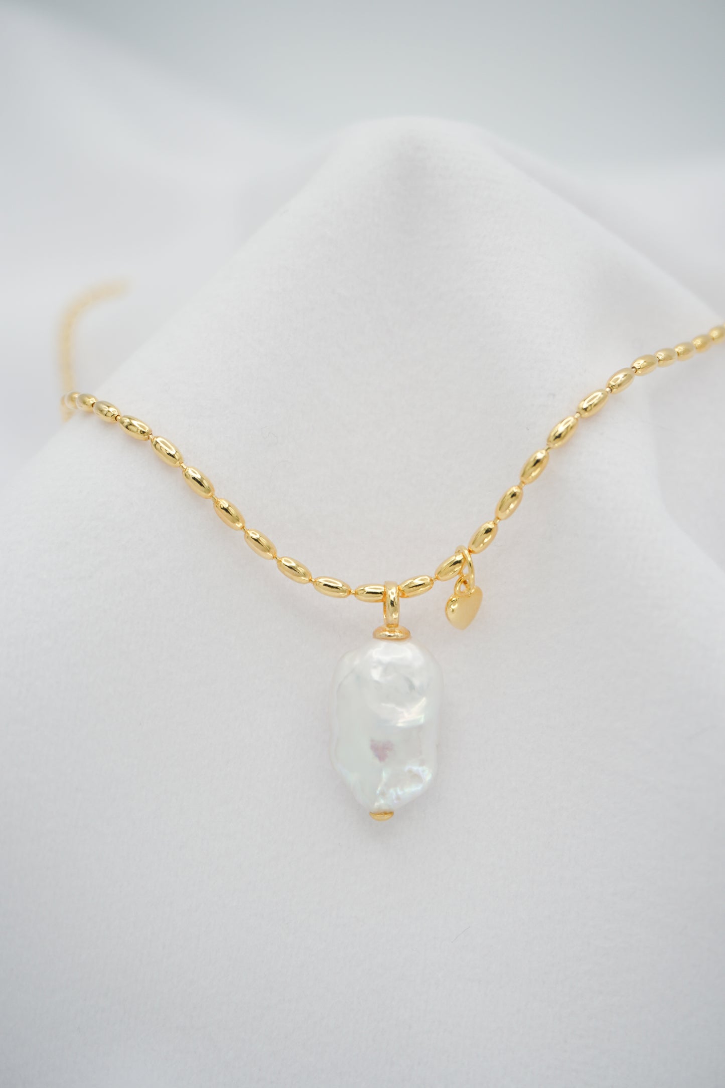 Baroque Pearl Bead Chain Pendant Necklace