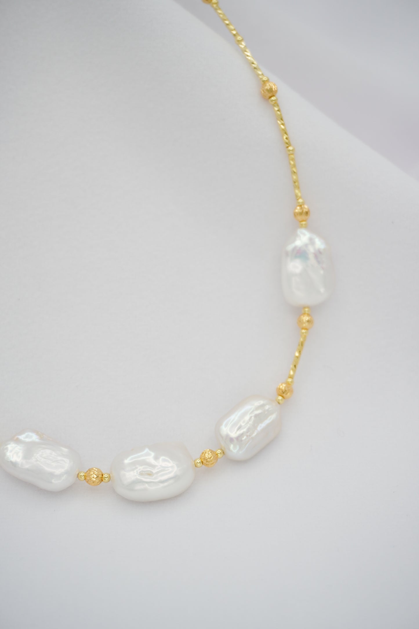 Square Baroque Pearl Elegant Chain Necklace
