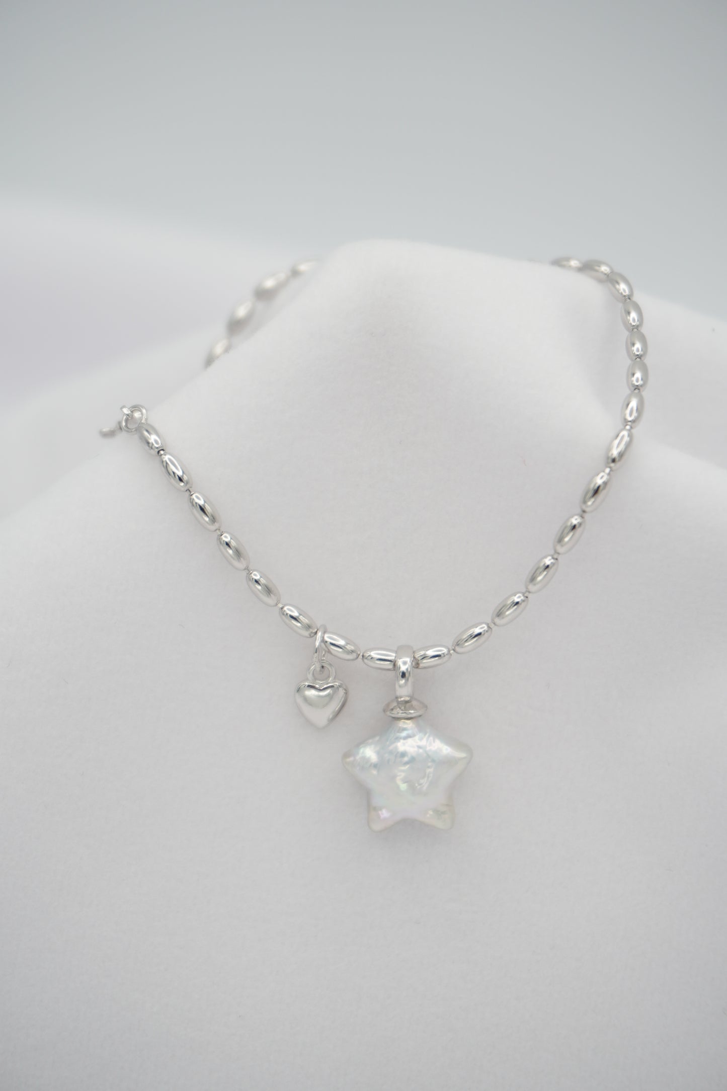 Star Baroque Pearl Bead Chain Pendant Bracelet