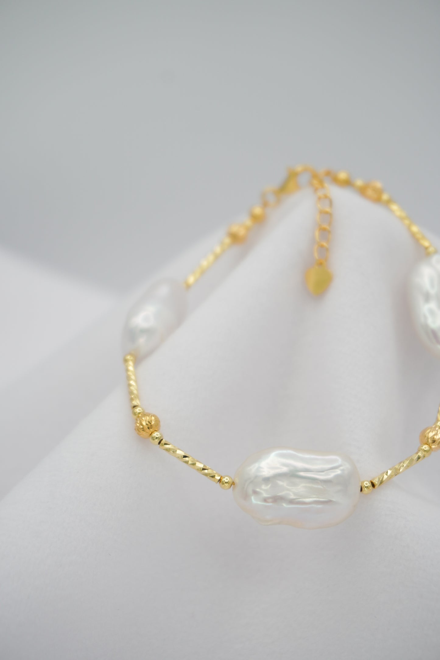 Square Baroque Pearl Elegant Chain Bracelet