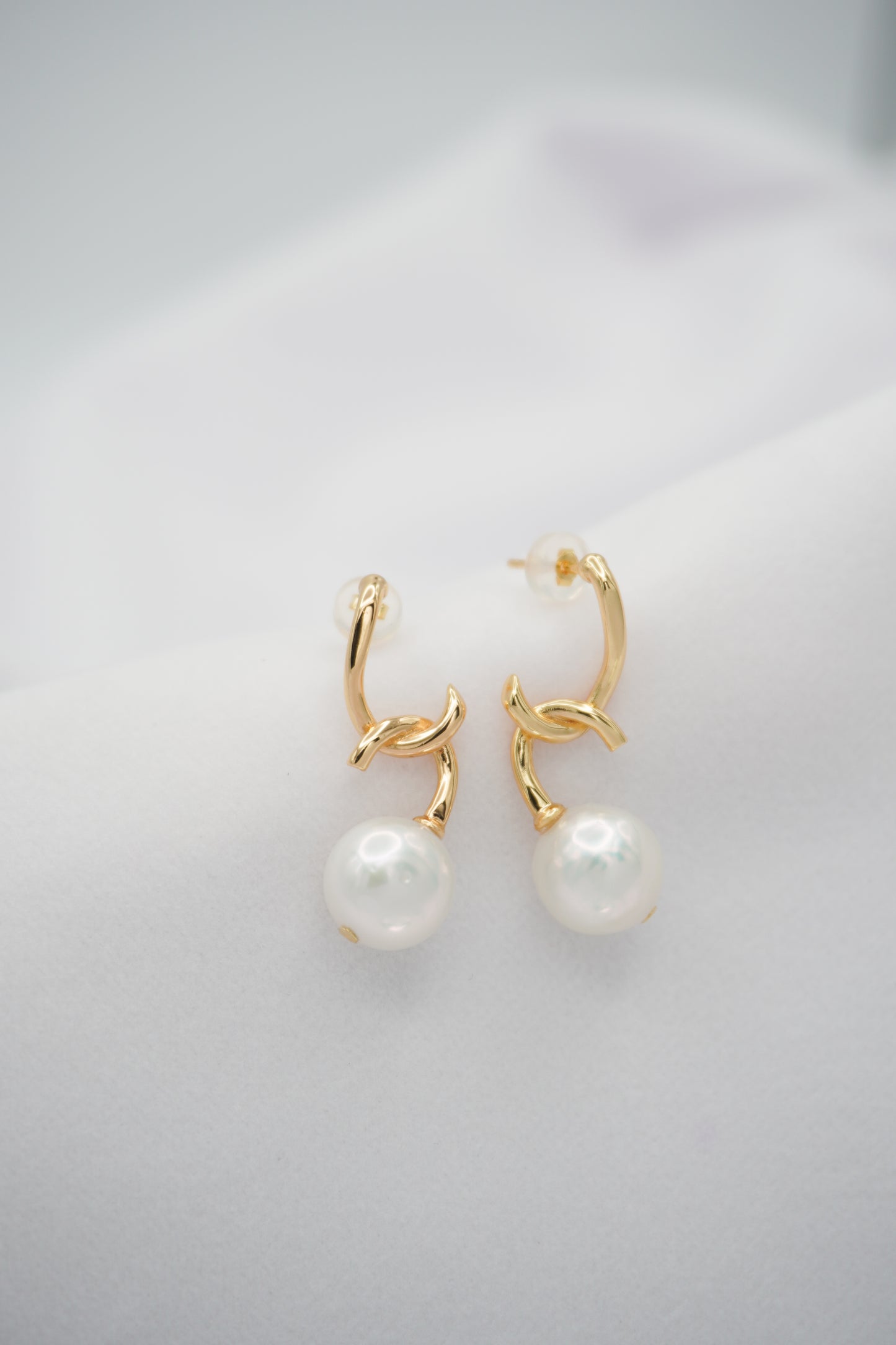 Round Baroque Pearl Stud Earrings