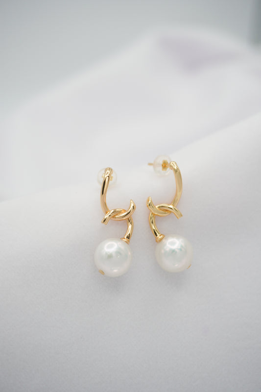 Round Baroque Pearl Stud Earrings