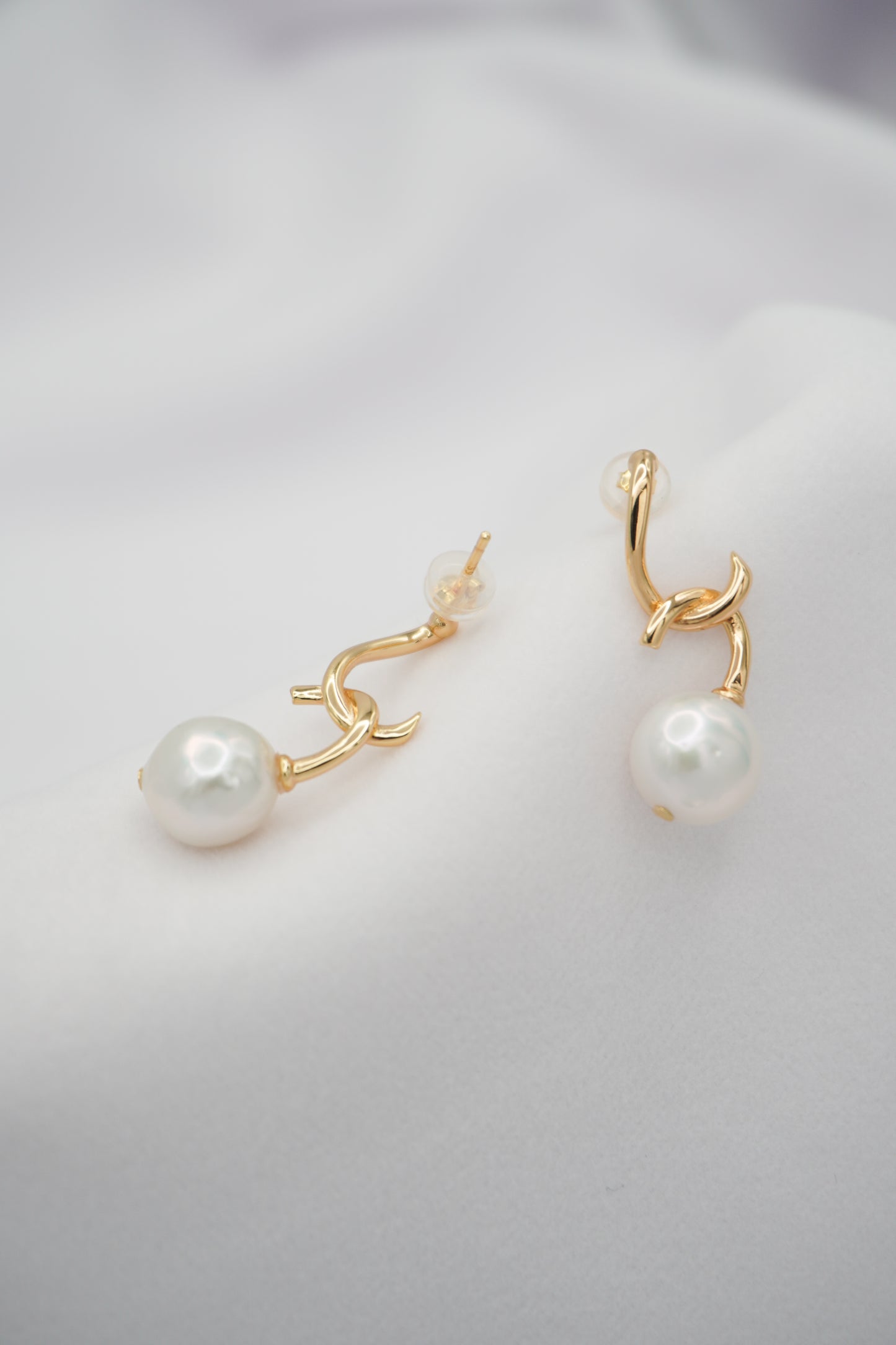 Round Baroque Pearl Stud Earrings