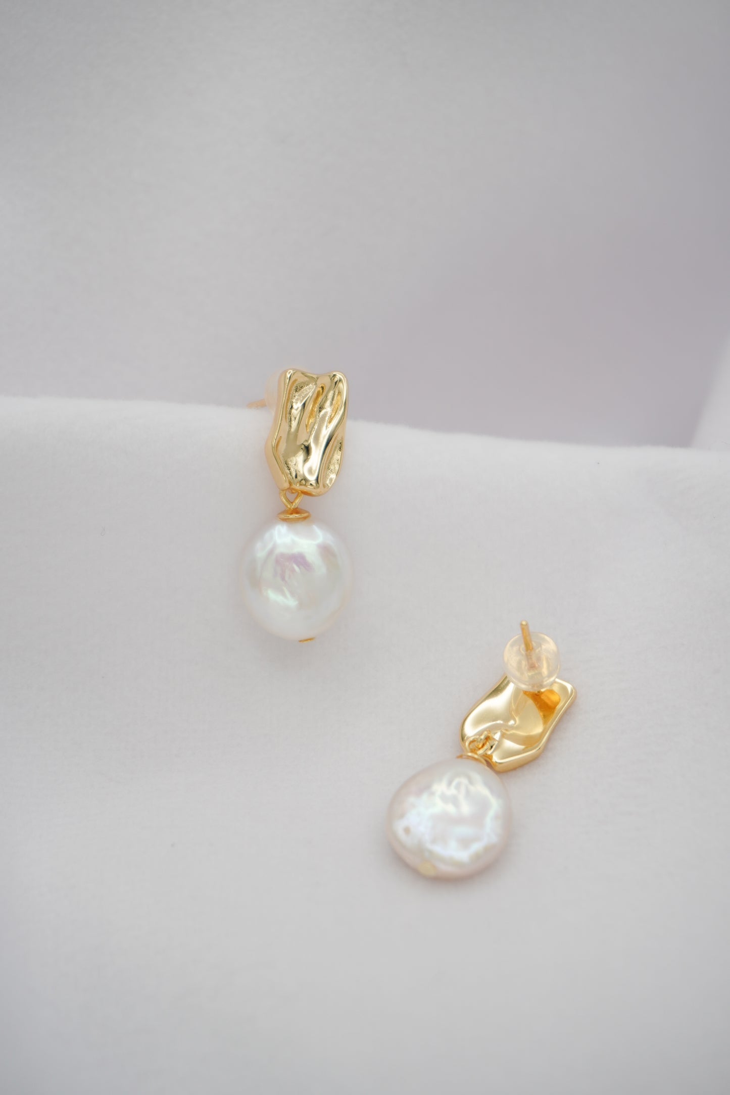 Baroque Pearl Drop Stud Earrings