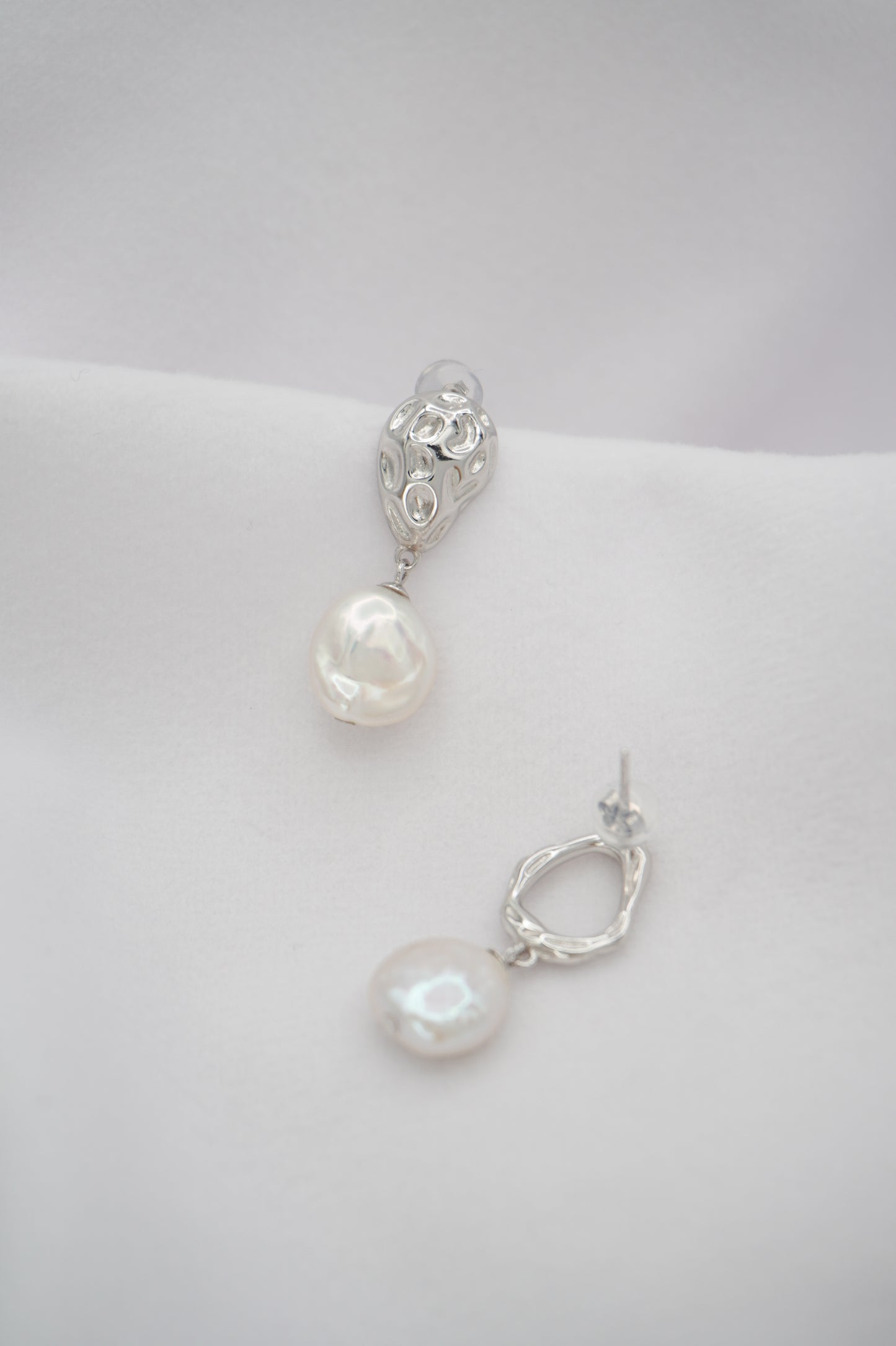 Baroque Pearl Drop Stud Earrings