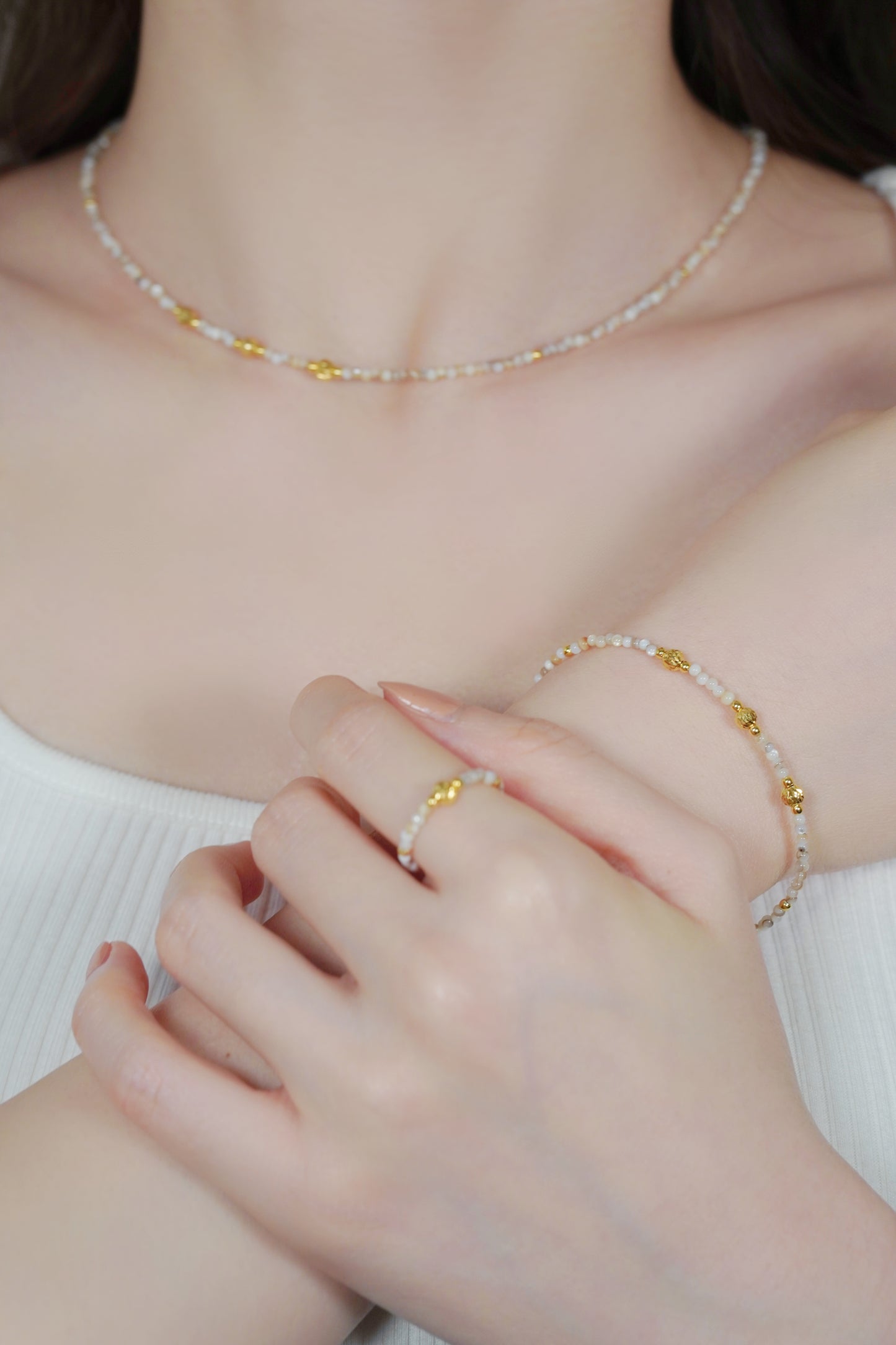 Shell Bead Everyday Ring